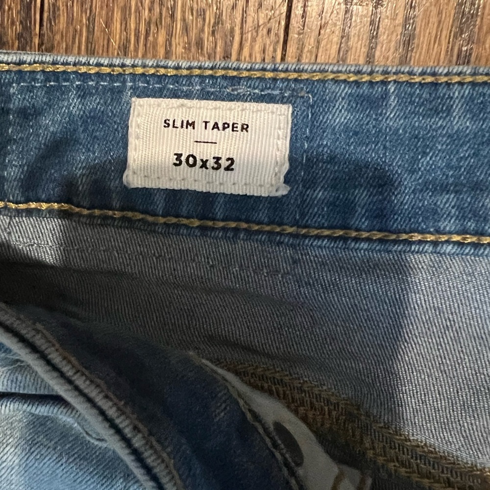 PacSun Light Blue Ripped Slim Taper Jeans - Picture 3 of 4